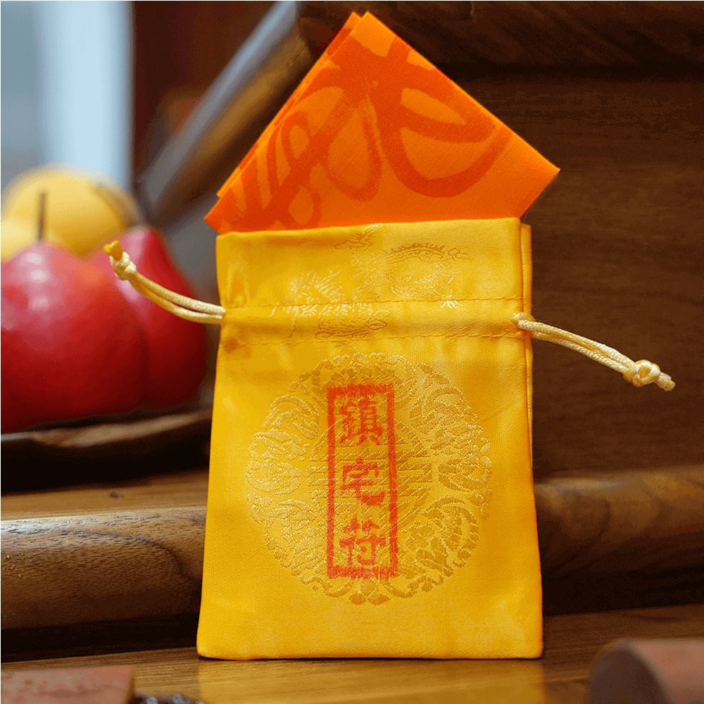 Home Protection Talisman standing by wall, residential energy guarding example