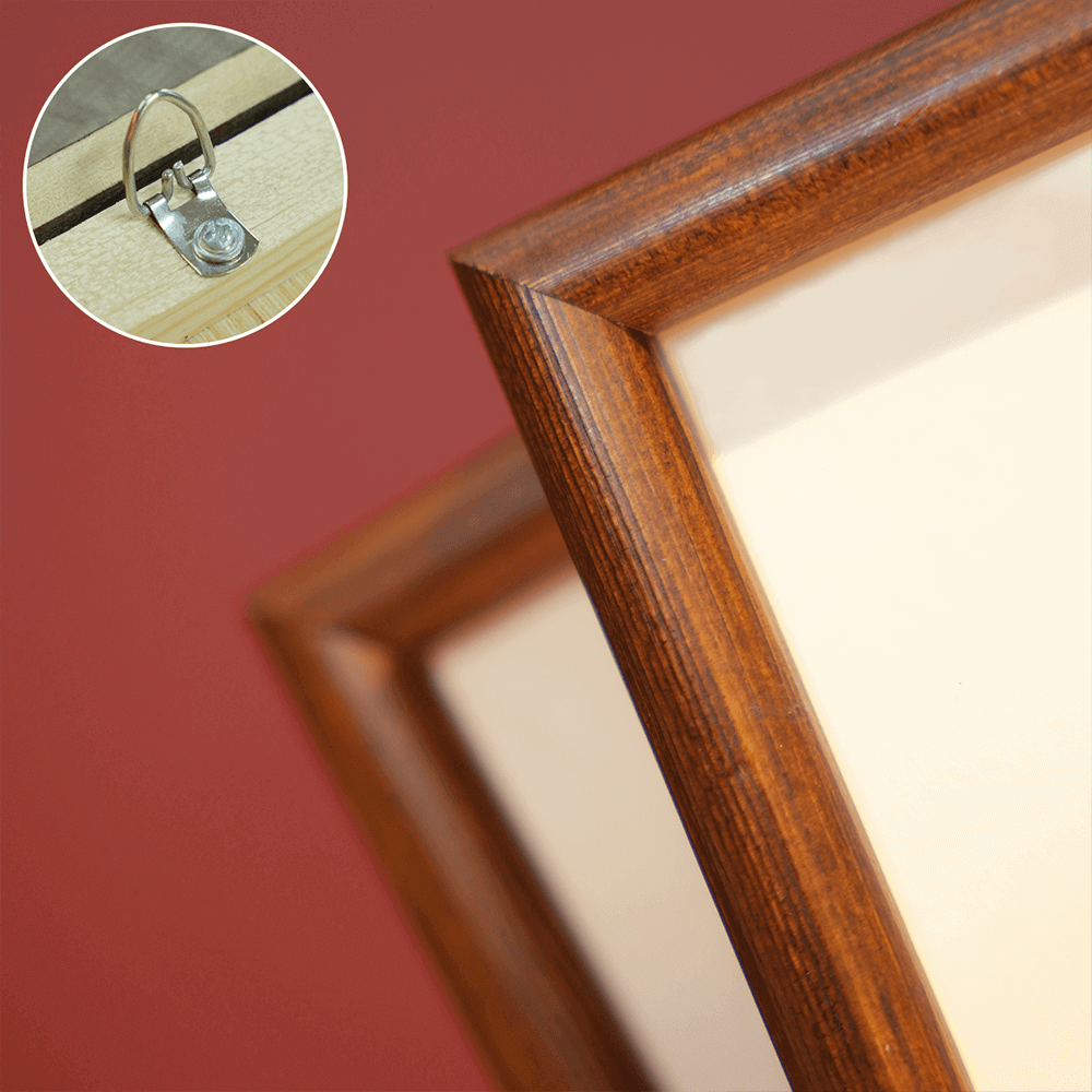 Close-up detail shot showcasing the fine craftsmanship and wood texture of the Wenchang Talisman frame corner.