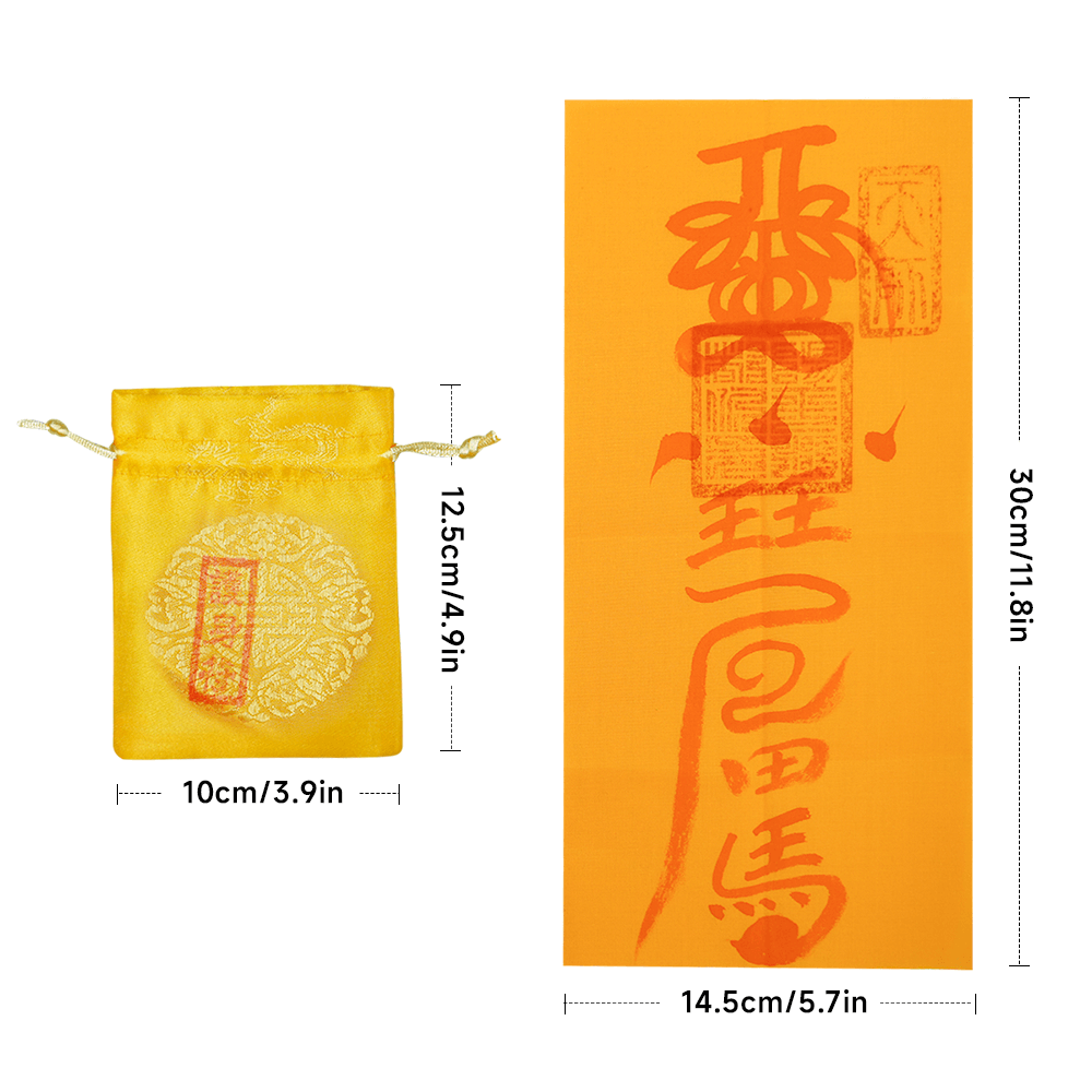 Protection talisman size with ruler, exact portable dimension guide