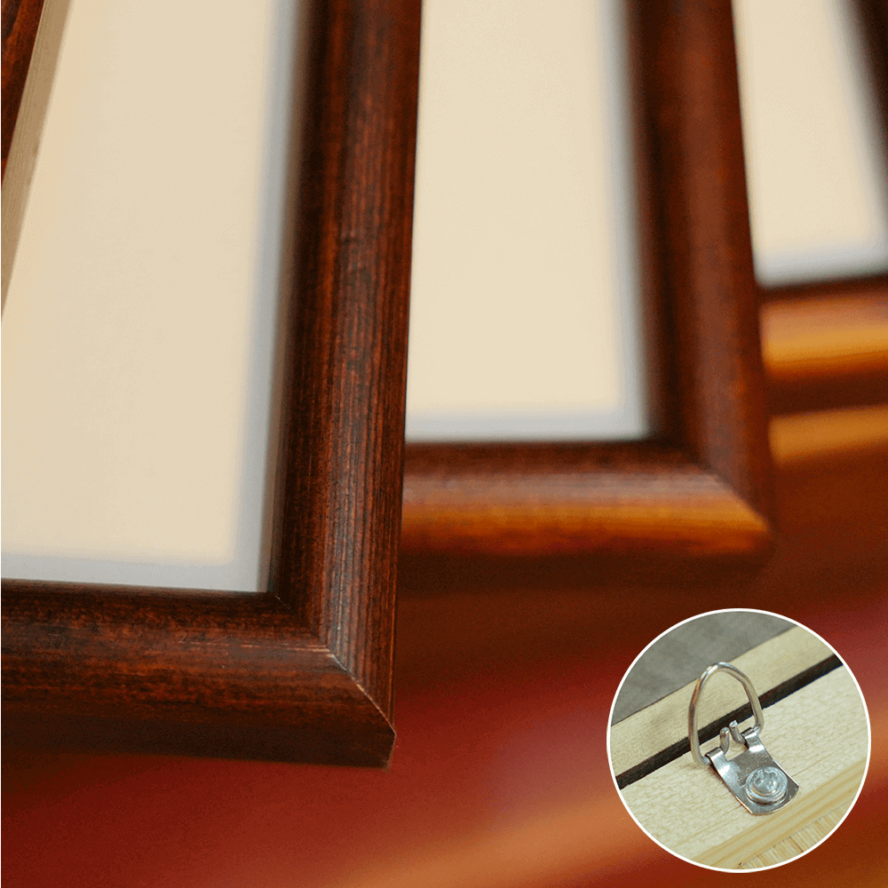 Close-up of engraved protective sigils on matte-black wooden frame corner for Protection Talisman