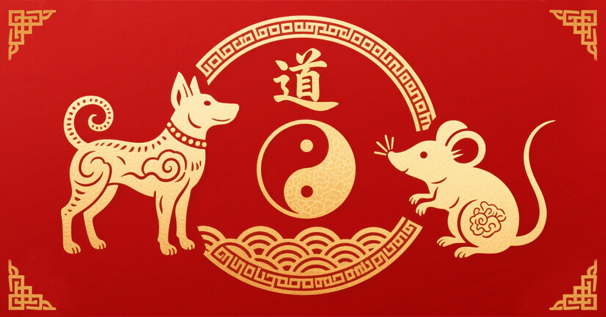 Dog And Rat Compatibility Taoaura Talisman - Daoist-Blessed Chinese Zodiac Pair For Loyalty And Resourcefulness