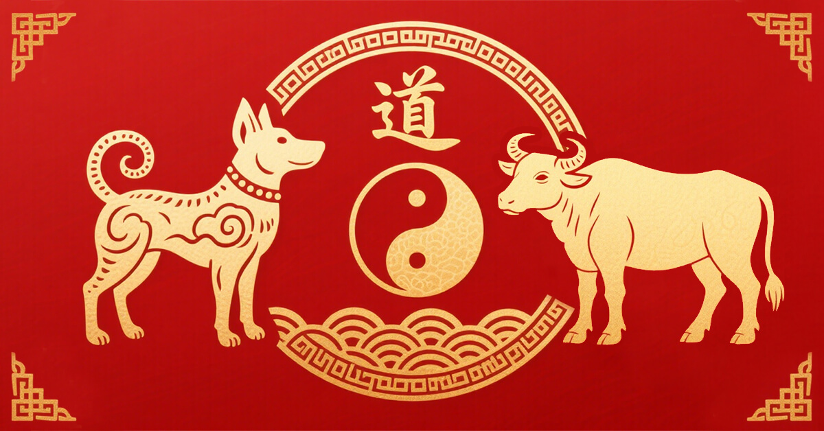 Dog and Ox Compatibility Taoaura Talisman - Daoist-Blessed Chinese Zodiac For Stability And Loyalty