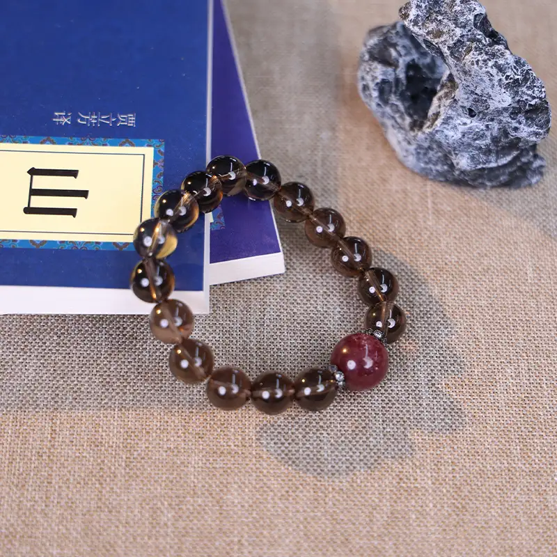 Grounding bracelet for anxiety styled with the Taoist classic I Ching.