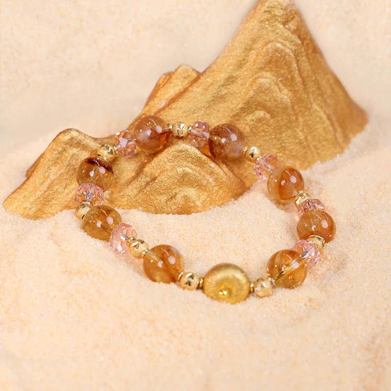 Yellow phantom quartz manifestation bracelet for success energy.